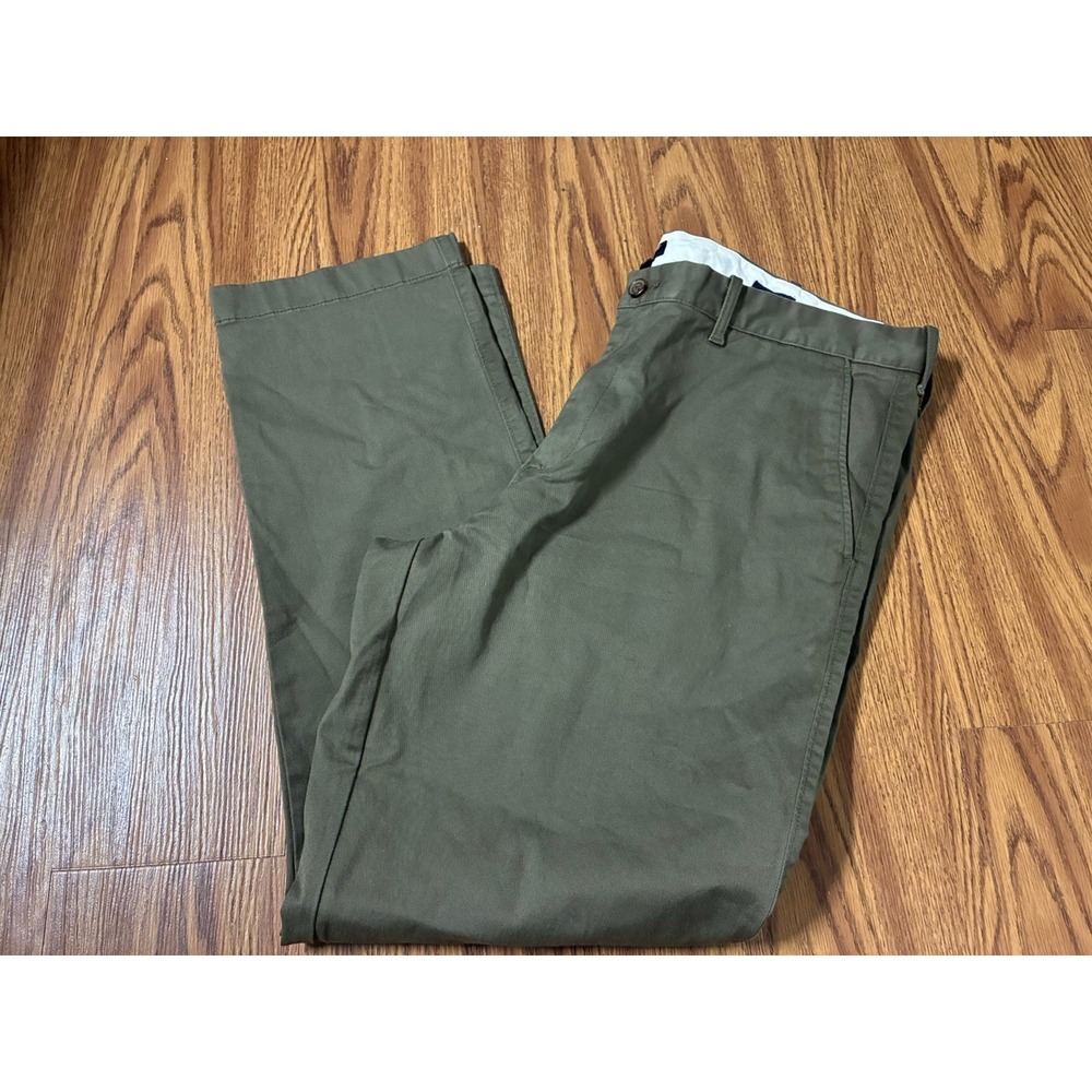 #K02 Men J. Crew 38x32 Green Chino Pants Slacks Straight Leg NWT